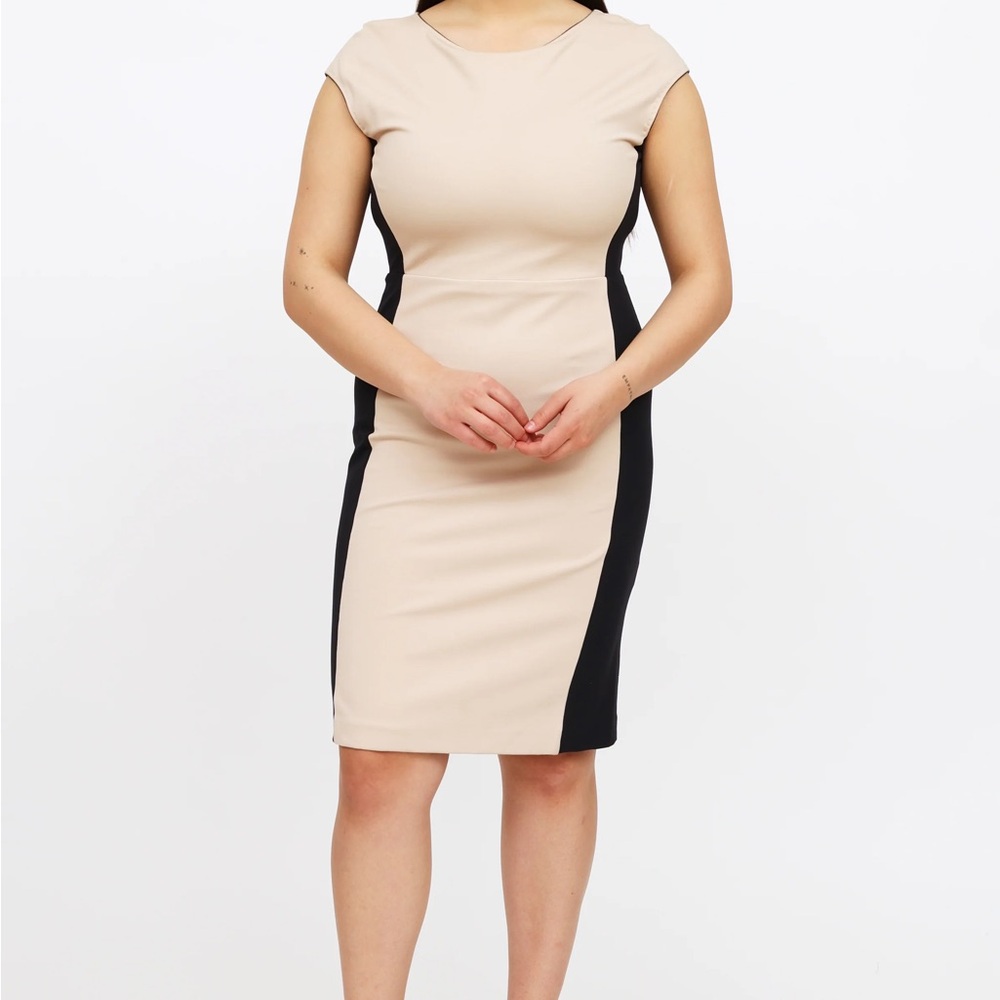 Max Mara Beige and Navy Dress sz 6 or 40